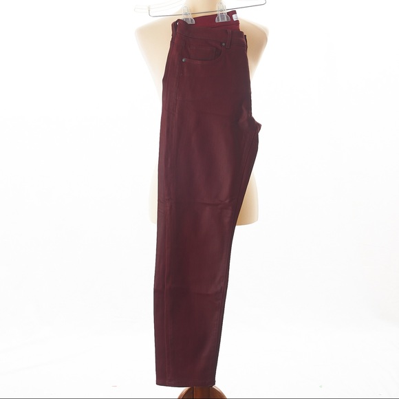 Loft Coated Slim Pocket Skinny Jeans Tibetan Red Close Fitting Hip To Hem New - Picture 4 of 7